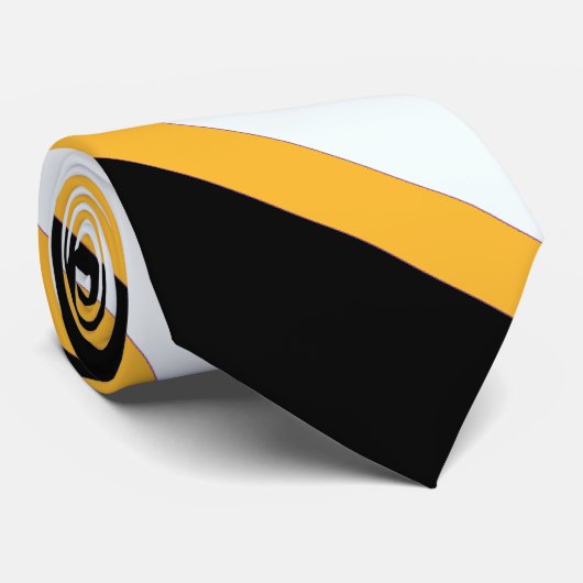 Zwart/gouddiagonaal gestreept Stropdas (Opgerold)