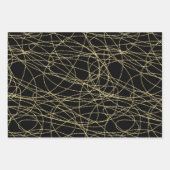 Zwart Gouden Abstracte Rode Lippen Bruidsdiner Inpakpapier Vel (Voorkant 3)