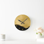 Zwart-gouden acrylronde wandklok (Huis)