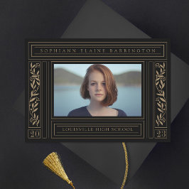 Zwart-gouden Afstuderen Foto Aankondiging