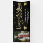 Zwart-gouden Afstuderen fotobanner Spandoek (Verticaal)