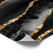 Zwart Gouden Agaat 50e Verjaardag Poster (Hoek)