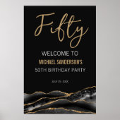 Zwart Gouden Agaat 50e Verjaardag Poster (Voorkant)
