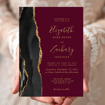 Zwart Gouden Agaat Bourgogne Rood Huwelijk