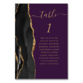 Zwart Gouden Agaat Diepe Paarse Bruiloft Kaart (Voorkant)