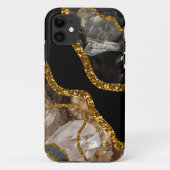 Zwart & Gouden Agaat Geode Case-Mate iPhone Case (Achterkant)