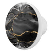 Zwart Gouden Agaat Waterverf Keramische Knop (Rechts)