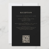 Zwart Gouden Agaat Wedding QR Code Elegant Kaart (Achterkant)