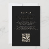 Zwart Gouden Agaat Wedding QR Code Elegant Kaart (Achterkant)