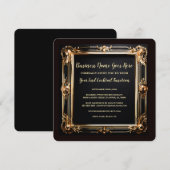 Zwart gouden art deco minimalistische lijst zwarte kaart (Voorkant / Achterkant)