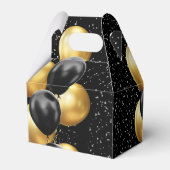 Zwart Gouden Ballon Chic Bedankt Verjaardag Bedankdoosjes (Achterkant)