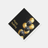 Zwart Gouden Ballon Chic Servet (Hoek)