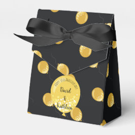 Zwart & Gouden Ballonnen 50e Jubileum Favor Box Bedankdoosjes