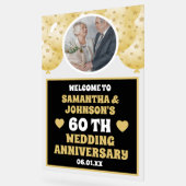 Zwart Gouden Ballonnen Foto 60e trouwdag Acryl Bord (Hoek)