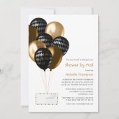 Zwart-gouden ballonnen Vrijgezellenfeest per post Kaart (Voorkant)