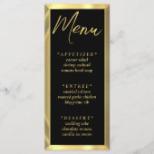 Zwart & Gouden Bar Elegante Huwelijksreceptie Menu (Voorkant)