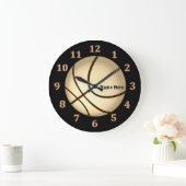 Zwart-gouden Basketball-wandklokken Grote Klok (Huis)
