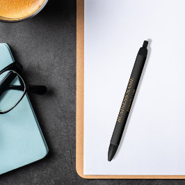 Zwart gouden bedrijfsnaam website zwarte inkt pen