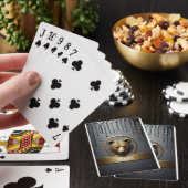 Zwart Gouden Beer Aangepaste Naam Ontwerp 🐻 Pokerkaarten (Insitu)