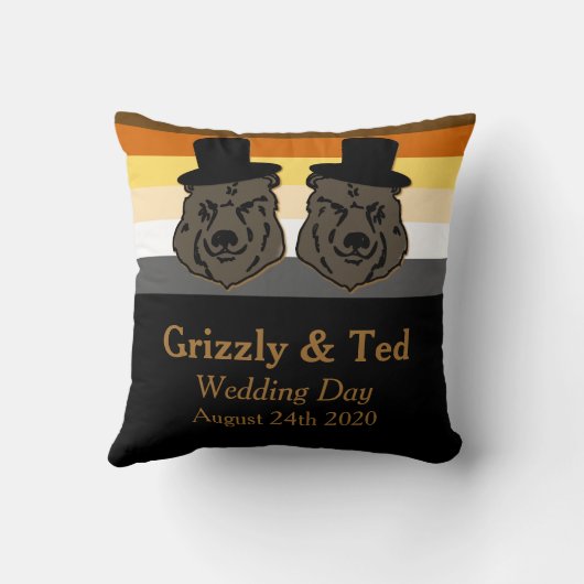 Zwart-gouden Beer Vlag Pillow Gay Weddenschap Gift Kussen (Achterkant)