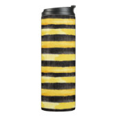 Zwart Gouden Bijen Strepen Geel Thermosbeker (Gedraaid links)