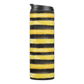 Zwart Gouden Bijen Strepen Geel Thermosbeker (Geroteerd rechts)