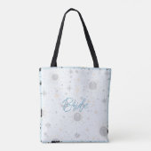 Zwart Gouden Blauwe Hemelse Bruid Tote Bag (Achterkant)