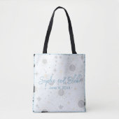 Zwart Gouden Blauwe Hemelse Bruiloft Tote Bag (Voorkant)
