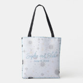 Zwart Gouden Blauwe Hemelse Bruiloft Tote Bag (Achterkant)