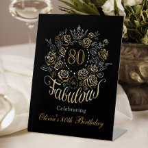 Zwart Gouden Bloem 80 & Fantastisch Verjaardags We