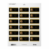 Zwart Gouden Bogen Foto Afstudeerder Afstuderen Etiket (Full Sheet)