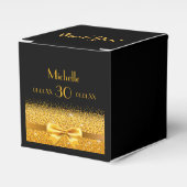 Zwart gouden boog dank u verjaardagsfeestje bedankdoosjes (Voorkant Zijde)