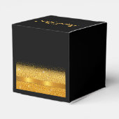 Zwart gouden boog dank u verjaardagsfeestje bedankdoosjes (Achterkant)