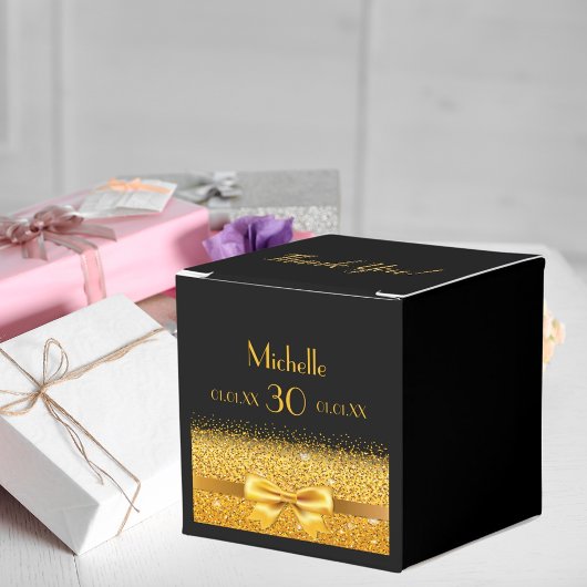 Zwart gouden boog dank u verjaardagsfeestje bedankdoosjes