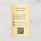 Zwart gouden boog foto Qr social media logo Visitekaartje (Achterkant)