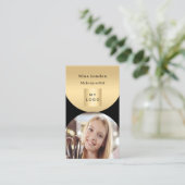 Zwart gouden boog foto Qr social media logo Visitekaartje (Staand voorkant)