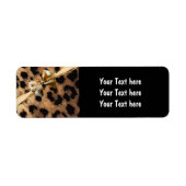 Zwart & Gouden Boog Leopard Cheetah Glam Party Etiket (Voorkant)