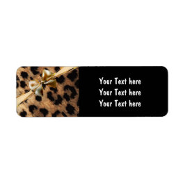 Zwart & Gouden Boog Leopard Cheetah Glam Party Etiket