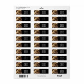 Zwart & Gouden Boog Leopard Cheetah Glam Party Etiket (Full Sheet)