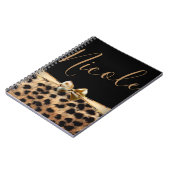 Zwart Gouden Boog Leopard Cheetah Print Gepersonal Notitieboek (Linkerzijde)