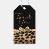 Zwart Gouden Boog Luipaard Cheetah Dier Print Favo Cadeaulabel (Voorkant)