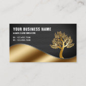 Zwart Gouden Boom Tuinieren Landscaping Gazonverzo Visitekaartje (Voorkant)