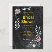 Zwart Gouden Bruidsfeest Uitnodiging (Voorkant)