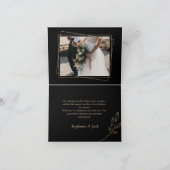 Zwart & Gouden Bruiloft Dank u Nota (Binnen)