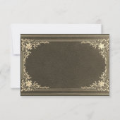  zwart gouden bruiloft elegante kalligrafie RSVP kaartje (Achterkant)