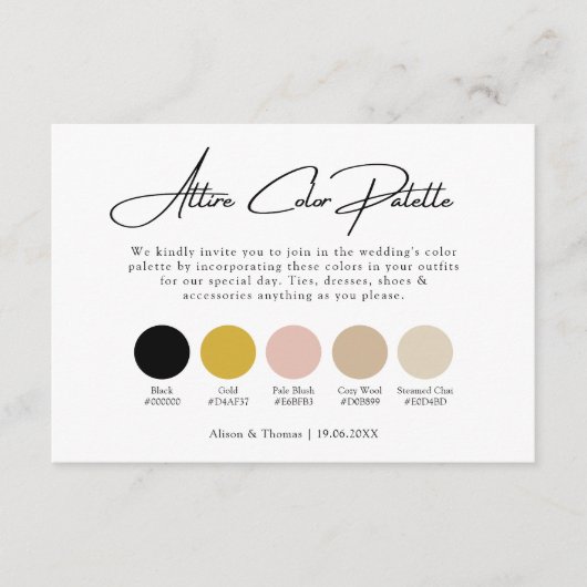 Zwart gouden bruiloft + neutraal kleurenpalet informatiekaartje (Voorkant)