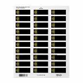Zwart Gouden Bruiloft Retouradreslabels Etiket (Full Sheet)