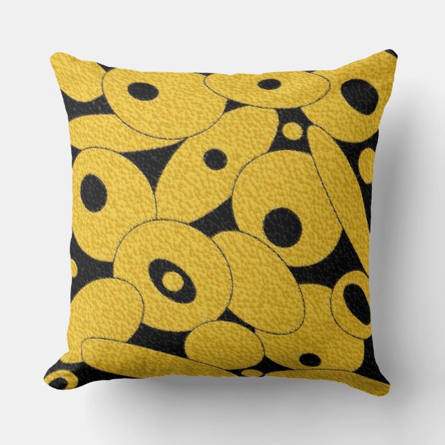 Zwart-gouden Bubble Orbs gooien kussen (Voorkant)