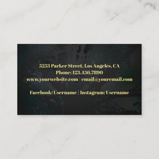 Zwart Gouden Caduceus Symbool Medisch Visitekaartje (Achterkant)