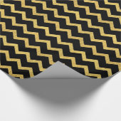 Zwart-gouden Chevron Cadeaupapier (Hoek)